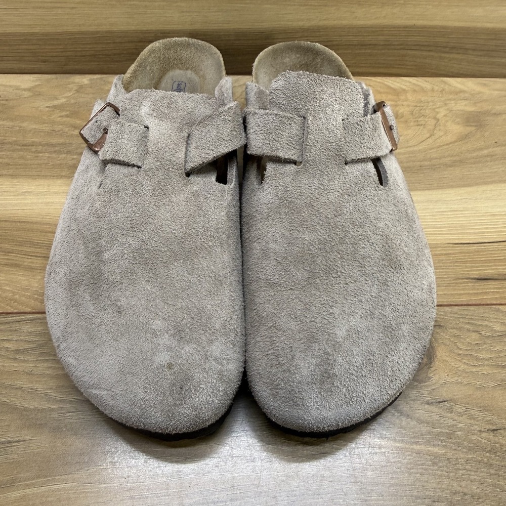 Birkenstock Boston Clogs Taupe 8 N EU 39 Soft Footbed Suede Minimalist Old Money - Picture 2 of 10